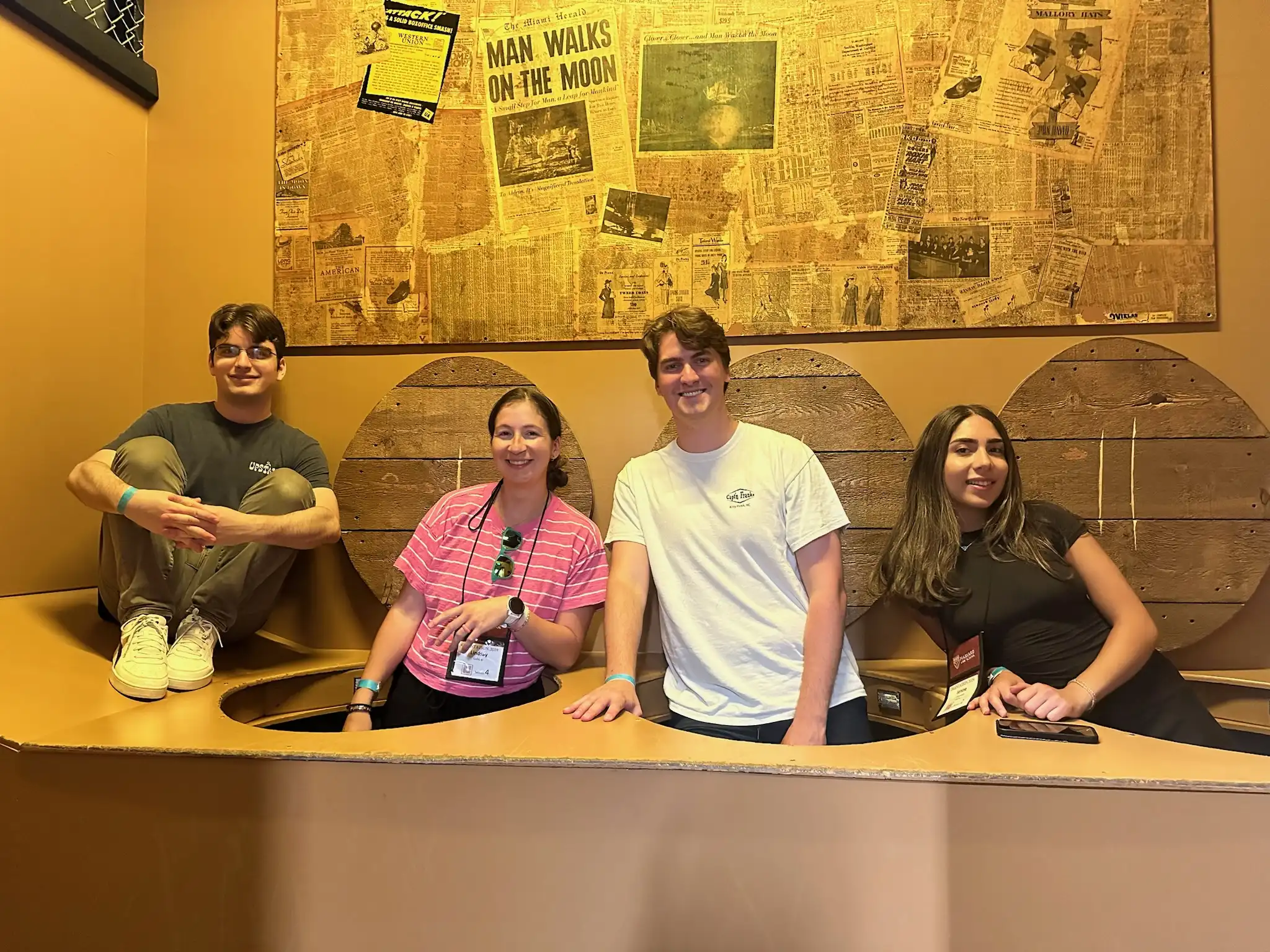 Four people in a farm out house